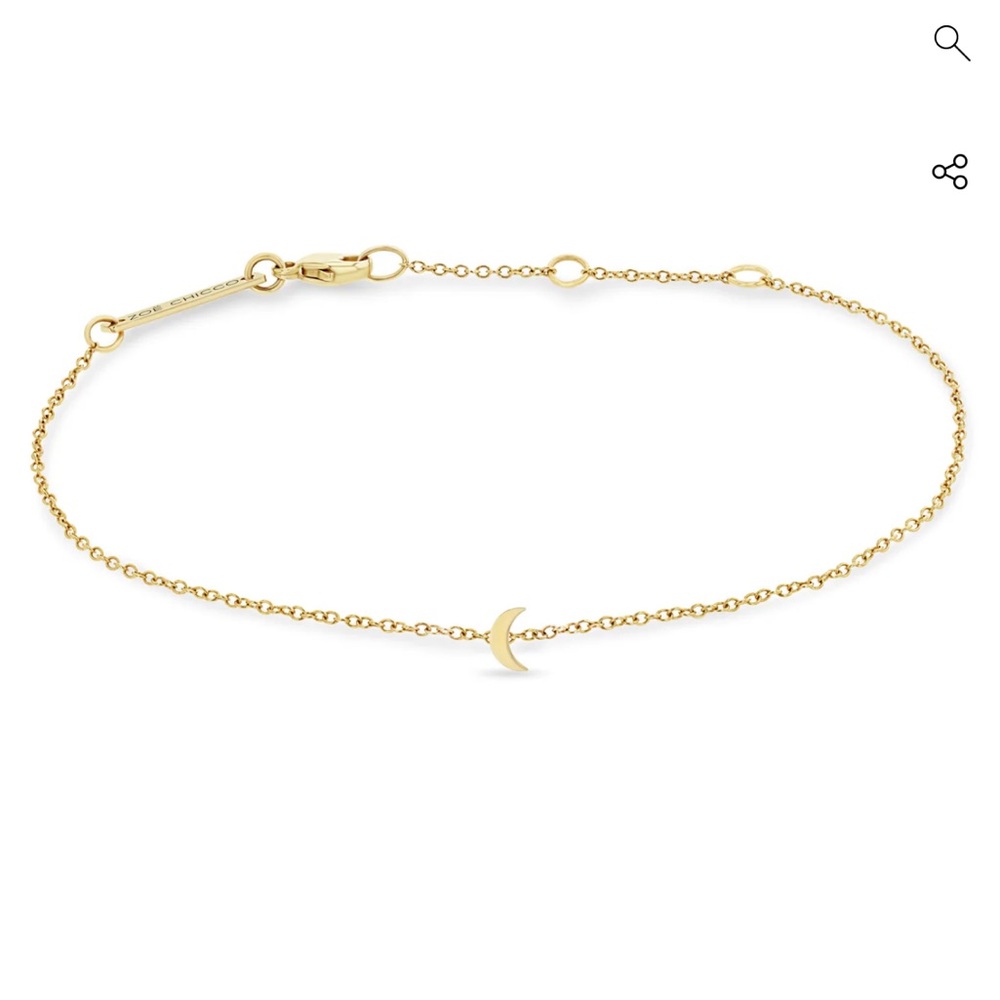 Zoe Chicco 14K Gold Itty Bitty Crescent Moon Bracelet